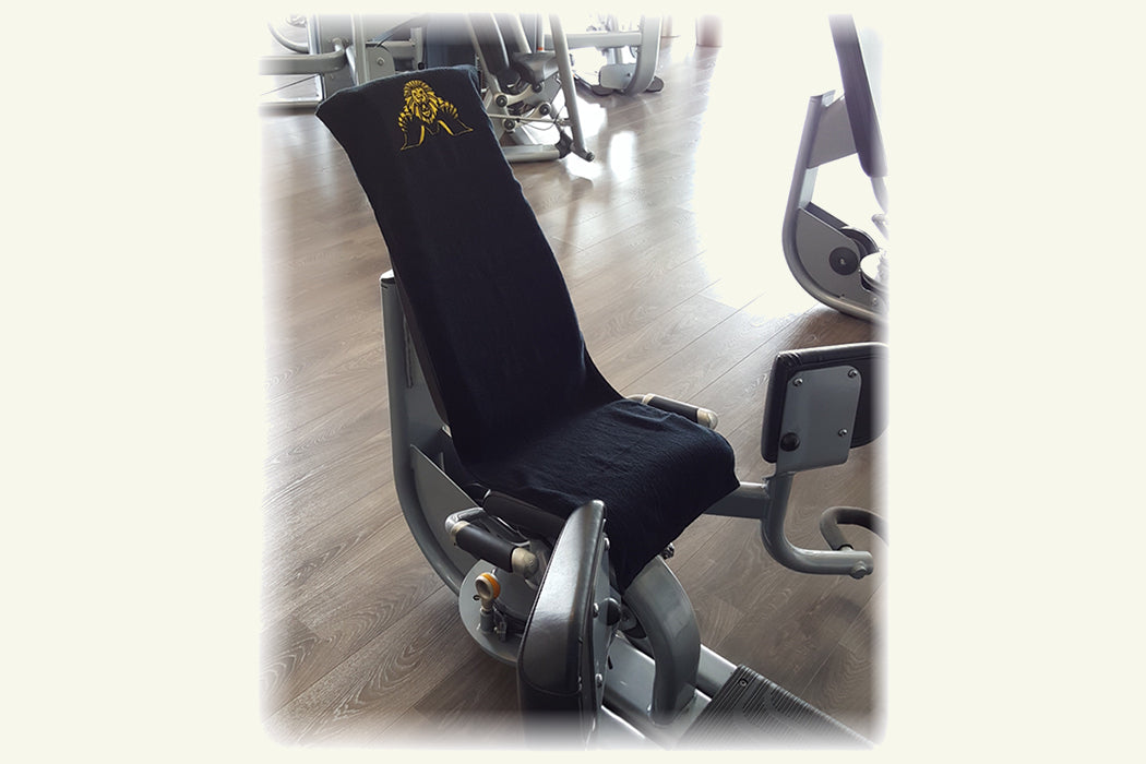Fitnesshandtuch mit Fixierung - Premium - Logo gestickt - RESTPOSTEN
