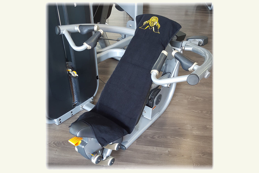 Fitnesshandtuch mit Fixierung - Premium - Logo gestickt - RESTPOSTEN